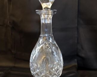 Large 14in Cut Crystal Decanter, unmarked