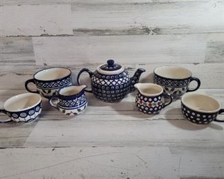 Boleslawiec Tea Set Handmade in Poland