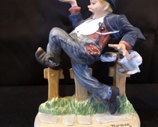Norman Rockwell Porcelain Figurine by Danbury Mint, 'Caught in the Act' is 6in