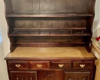 Vintage Wooden Buffet with Hutch