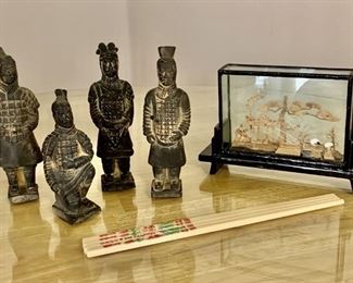 Asian Souvenirs: Xian Warriors, Garden Shadow Box