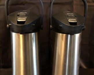 (2) Stainless Pump Pot Coffee/Hot Drink Dispensers