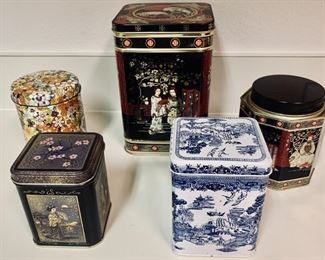(5) Decorative Tea Tins