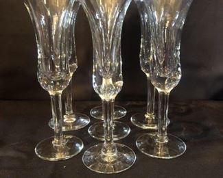 (7) Crystal Champagne Flutes