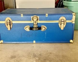 Large Blue Foot Locker Trunk