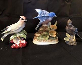 (3) Bird Figurines including Lenox & Sadek