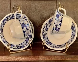(2) Wedgwood Laurel Teacup & Saucer Sets - England