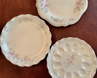 (3) Pfaltzfraff Tea Rose: 1-Egg Plate & 2-Platters