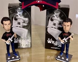 2-C.J. Wilson (Texas Ranger) Bobble Heads, Ranger’s Ball Cap