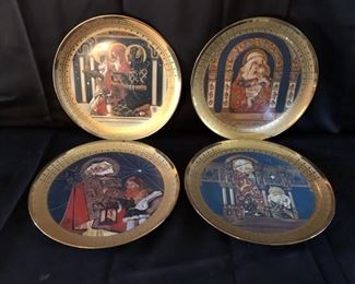 Limited Edition, Numbered Collectable Set of 4 Christmas Plates