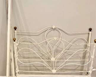 Antique “Full” Heavy Wrought Iron White Bed Frame $165