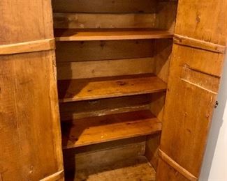 Antique Natural Wood Amoire w/ 5 Shelves 37x 17x 60 $179