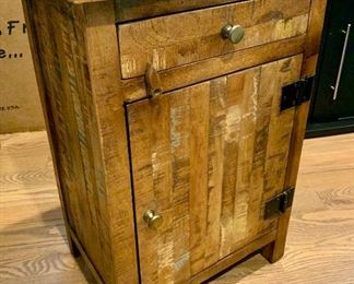 Shabby Chic Heavy Wood End Table Cupboard 18x12x26 $85