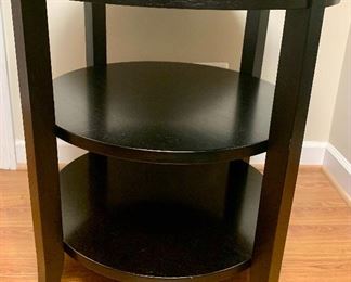 Arhaus Round End Table Black 3 tier 
27 rnd x 29h $115