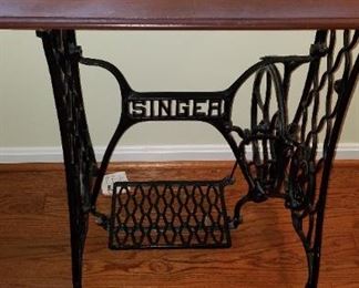 Singer sewing machine base with top-plant stand...