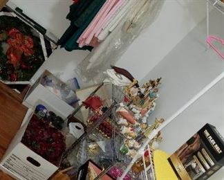 ceramic nativity scene and lots Christmas decorations & supplies