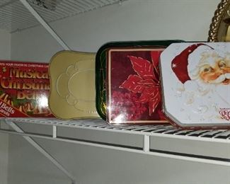 ceramic nativity scene and lots Christmas decorations & supplies