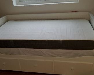 IKEA, Hemnes twin daybed with Morgedal mattress. 3 storage drawers underneath