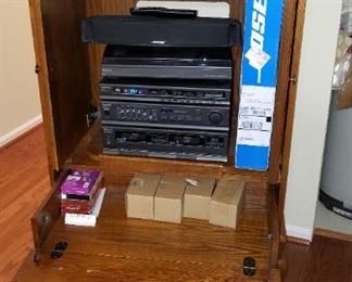 Panasonic stereo and Bose sound bar