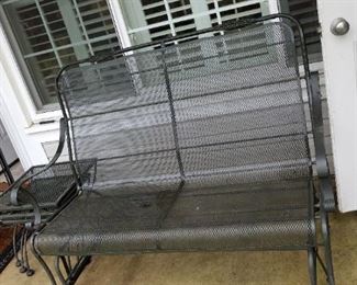 metal glider with 2 side tables. BUYER MOVES