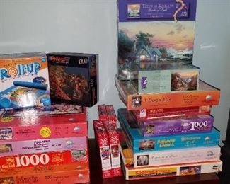puzzles, many unopened
