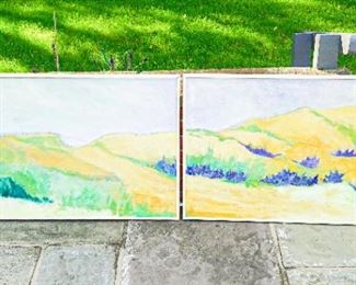 Diptych painting on Canvas of Truro Mass 