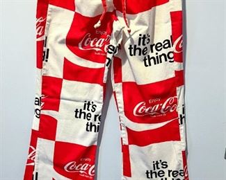 1970's era drawstring Bootleg Coca Cola pants
