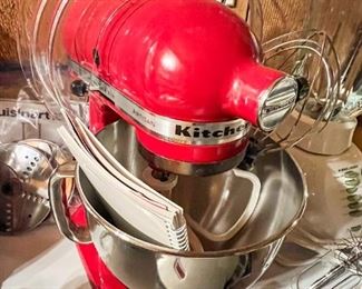 Kitchenaid Stand Mixer in Red w/accessories!