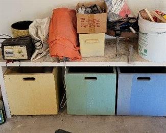 Bench W Rolling Bins More