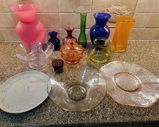 Colored Glass 25th Anniversary Plate