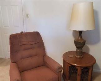 Lazyboy , Table ,and Lamp