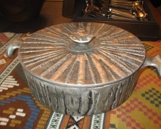 Pewter casserole by Don Drumm Studios