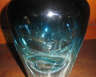 Signed art glass vase