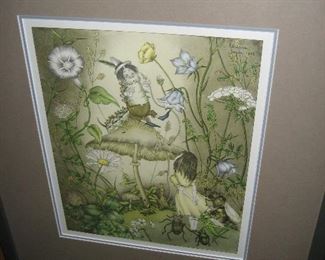 Framed illustration from Alice in Wonderland book