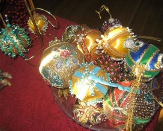 Vintage sequined ornaments