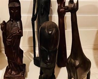 Carved African statues