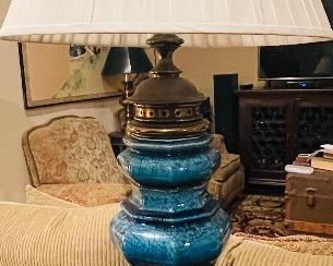 Mid century blue lamp