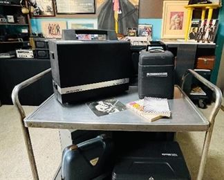 Industrial metal cart
Vintage projectors