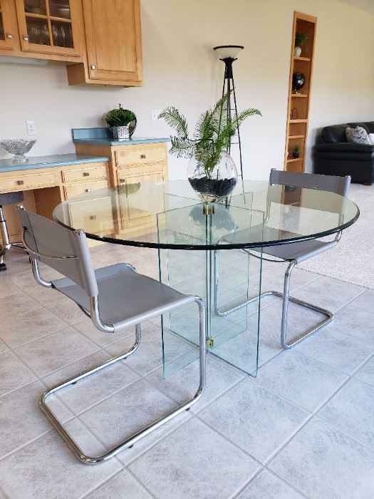 Glass table and chairs