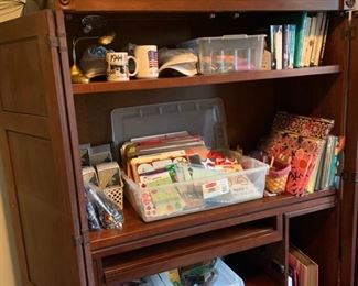Bookcase and office supplies