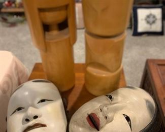 3 Noh masks depicting Zou-onna