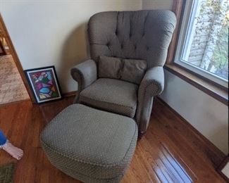 ITEM # 12 - Accent Chair & Ottoman. Asking Price $45