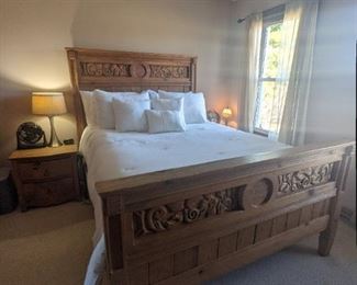 ITEM # 25 - Beautiful Carved Wood Queen Bed. Asking Price $300