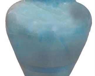 Large Blue Glazed Terracotta Garden Pot