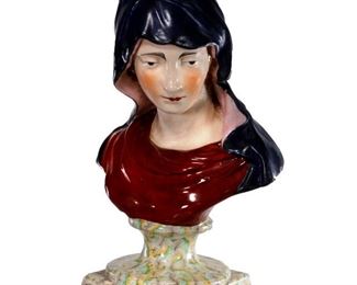 English 19th C. Enoch Wood Type Ceramic Bust of  Madonna