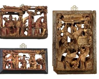 The Chinese Gilt Carved Wood Tearoom Carvings