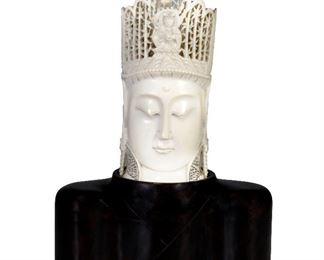 Chinese Carved Bodhisattva Bust