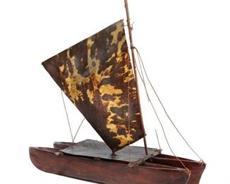 Fijian Drua Model Double Rigger Canoe