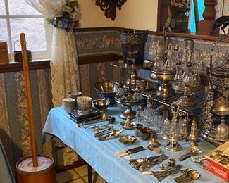 butter churn, vintage silverplate