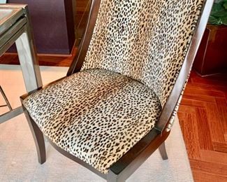 29. Pair of Captains Chairs w/ Leopard Upholstery